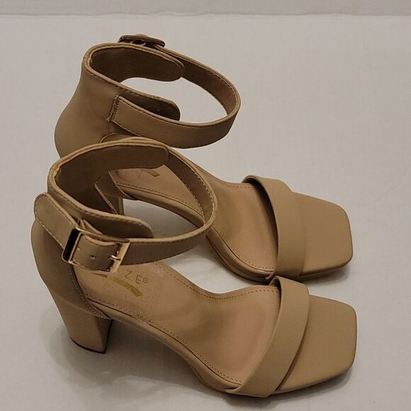 BRAND NEW GLAZE PLATFORM BLOCK HEEL OPEN-TOE SANDAL - Picture 9 of 16